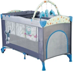 Babygo Sleepwell Blue Campingbed Met Bodemverhoger 4404 -Kleintje Wereld babygo sleepwell blue campingbed met bodemverhoger 1