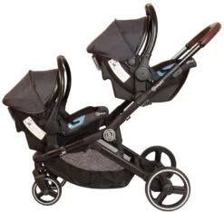 Babygo Twinner Grey Tandem Duowagen Incl. 2 Autostoelen -Kleintje Wereld babygo twinner grey tandem duowagen 7501 2 1