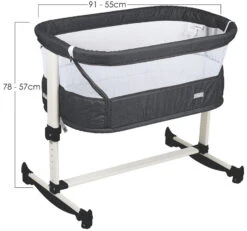 Babygo Vivaldi Dark Grey Wieg Aan Bed 4653 -Kleintje Wereld babygo vivaldi dark grey wieg aan bed 4653 6