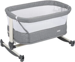 Babygo Vivaldi Grey Wieg Aan Bed 4651 -Kleintje Wereld babygo vivaldi grey wieg aan bed 4651 1