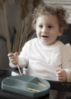 Babyjem Grijs Siliconen Bordje 715 -Kleintje Wereld babyjem mint siliconen bordje 715 5 1