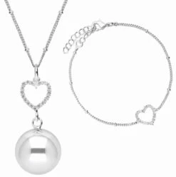 Babylonia Bola Zilver Heart Zwangerschapsketting En Armband Set BOLA-SET_1_SET2