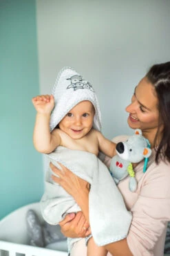 Baby Ono Bamboo Grijs Vosjes 76x76 Cm Badcape 345/03 -Kleintje Wereld bamboo 2