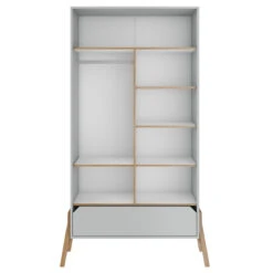 Bellamy Lotta Grey Babykamer: Ledikant/Juniorbed, Commode Met 6 Lades En 2-Deurskast -Kleintje Wereld bellamy lotta grey 2 deurskast loszsz2d 2 2