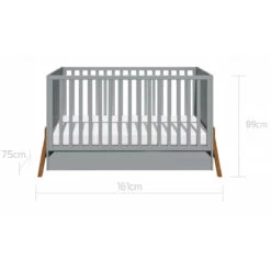 Bellamy Lotta Grey Babykamer: Ledikant/Juniorbed En Commode Met 6 Lades -Kleintje Wereld bellamy lotta grey 70 x 140 cm ledikant juniorbed loszlo70 7 3