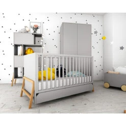 Bellamy Lotta Grey Babykamer: Ledikant/Juniorbed En Commode Met 6 Lades -Kleintje Wereld bellamy lotta grey babykamer 2 4