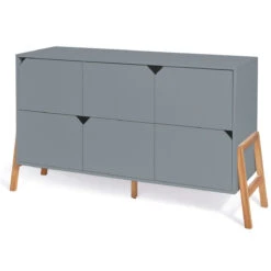 Bellamy Lotta Grey Babykamer: Ledikant/Juniorbed En Commode Met 6 Lades -Kleintje Wereld bellamy lotta grey commode met 6 lades loszko6s 2 1