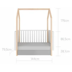 Bellamy Pinette Babykamer: Ledikant/Juniorbed En Commode -Kleintje Wereld bellamy pinette 70 x 140 160 cm ledikant juniorbed pibslo70 8 1