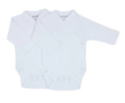 Petit Villain 2 Stuks Bio Uni Wit Maat 44 Lange Mouw Romper