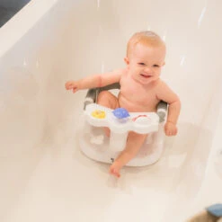 Bo Jungle B-Bath Seat Grijs/Wit Badring B400700 -Kleintje Wereld bo jungle b bath seat grijs wit badzitje b400700 6