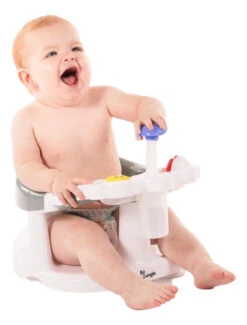 Bo Jungle B-Bath Seat Grijs/Wit Badring B400700 -Kleintje Wereld bo jungle b bath seat grijswit badzitje b400700 5