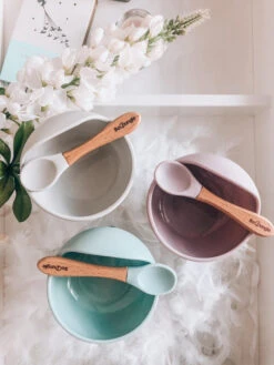 Bo Jungle B-Suction Bowl Blauw Kommetje Met Lepel B500610 -Kleintje Wereld bo jungle b suction bowl 13 1