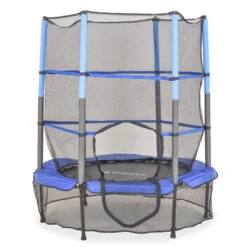 Cangaroo Hop Blauw 140 Cm Trampoline Met Net -Kleintje Wereld cangaroo byox hop blauw 140 cm trampoline met net 3
