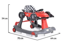 Cangaroo Daytonna Rood Loopstoel 109181 -Kleintje Wereld cangaroo daytonna rood loopwagen 109181 9