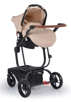 Cangaroo Ellada Beige 3-in-1 Combi Kinderwagen Incl. Autostoel -Kleintje Wereld cangaroo ellada beige 3 in 1 kinderwagen incl. autostoel 15