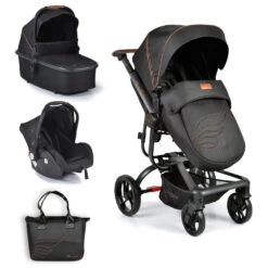 Cangaroo Ellada Black 3-in-1 Combi Kinderwagen Incl. Autostoel -Kleintje Wereld cangaroo ellada black 3 in 1 kinderwagen incl. autostoel 17