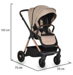 Cangaroo Empire Beige 3-in-1 Kinderwagen Incl. Autostoel -Kleintje Wereld cangaroo empire beige 3 in 1 kinderwagen incl. autostoel 20