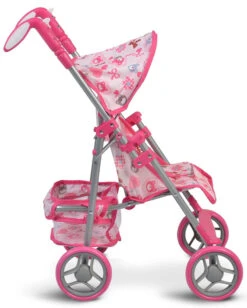 Cangaroo Flower Garden Pink Poppenbuggy -Kleintje Wereld cangaroo flower garden pink poppenbuggy 3