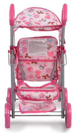 Cangaroo Flower Garden Pink Poppenbuggy -Kleintje Wereld cangaroo flower garden pink poppenbuggy 6