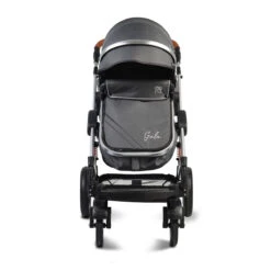 Cangaroo Gala Steel Grey 3-in-1 Combi Kinderwagen Incl. Autostoel -Kleintje Wereld cangaroo gala black leather 3 in 1 combi kinderwagen incl autostoel 11