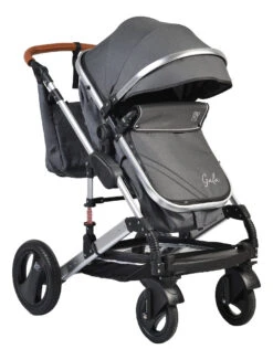 Cangaroo Gala Steel Grey 3-in-1 Combi Kinderwagen Incl. Autostoel -Kleintje Wereld cangaroo gala black leather 3 in 1 combi kinderwagen incl autostoel 12