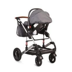 Cangaroo Gala Steel Grey 3-in-1 Combi Kinderwagen Incl. Autostoel -Kleintje Wereld cangaroo gala black leather 3 in 1 combi kinderwagen incl autostoel 8