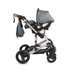 Cangaroo Gala Steel Grey 3-in-1 Combi Kinderwagen Incl. Autostoel -Kleintje Wereld cangaroo gala black leather 3 in 1 combi kinderwagen incl autostoel 9