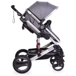 Cangaroo Gala Dark Grey/Silver 3-in-1 Combi Kinderwagen Incl. Autostoel. -Kleintje Wereld cangaroo gala dark grey silver 2 in 1 combi kinderwagen incl tas 4 1 1