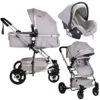 Cangaroo Gigi Light Grey 3-in-1 Combi Kinderwagen Incl. Autostoel -Kleintje Wereld cangaroo gigi light grey 3 in 1 combi kinderwagen 1