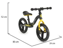 Cangaroo Kiddy Zwart/Geel Loopfiets 109567 -Kleintje Wereld cangaroo kiddy zwart geel loopfiets 109567 4