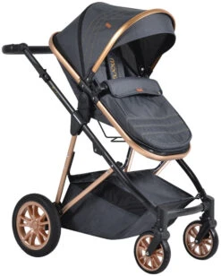 Cangaroo Midas Black 3-in-1 Combi Kinderwagen Incl. Autostoel -Kleintje Wereld cangaroo midas black 3 in 1 combi kinderwagen incl. autostoel 3