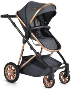 Cangaroo Midas Black 3-in-1 Combi Kinderwagen Incl. Autostoel -Kleintje Wereld cangaroo midas black 3 in 1 combi kinderwagen incl. autostoel 4