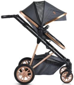 Cangaroo Midas Black 3-in-1 Combi Kinderwagen Incl. Autostoel -Kleintje Wereld cangaroo midas black 3 in 1 combi kinderwagen incl. autostoel 7