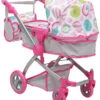 Cangaroo Pink Rose Poppen Kinderwagen 9651B -Kleintje Wereld cangaroo pink rose poppen kinderwagen 9651b 1