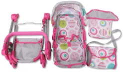 Cangaroo Pink Rose Poppen Kinderwagen 9651B -Kleintje Wereld cangaroo pink rose poppen kinderwagen 9651b 11