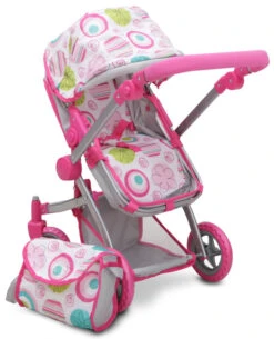 Cangaroo Pink Rose Poppen Kinderwagen 9651B -Kleintje Wereld cangaroo pink rose poppen kinderwagen 9651b 6