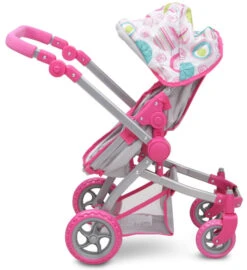 Cangaroo Pink Rose Poppen Kinderwagen 9651B -Kleintje Wereld cangaroo pink rose poppen kinderwagen 9651b 9