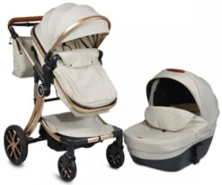 Cangaroo Polly Beige 3-in-1 Combi Kinderwagen Incl. Autostoel -Kleintje Wereld cangaroo polly beige 3 in 1 combi kinderwagen incl. autostoel 4
