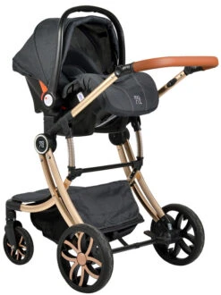 Cangaroo Polly Black 3-in-1 Combi Kinderwagen Incl. Autostoel -Kleintje Wereld cangaroo polly black 3 in 1 combi kinderwagen incl. autostoel 4