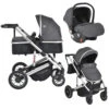 Cangaroo Thira Grey 3-in-1 Combi Kinderwagen Incl. Autostoel