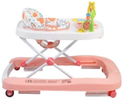 Cangaroo Walker Zoo Pink Loopstoeltje 107480 -Kleintje Wereld cangaroo walker zoo pink 2 in 1 loopstoeltje 1
