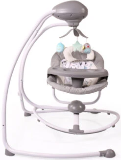 Cangaroo Woodsy Grey 2-in-1 Swing Elektrische Babyschommel -Kleintje Wereld cangaroo woodsy swing elektrische babyschommel 2