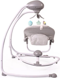 Cangaroo Woodsy Grey 2-in-1 Swing Elektrische Babyschommel -Kleintje Wereld cangaroo woodsy swing elektrische babyschommel 4