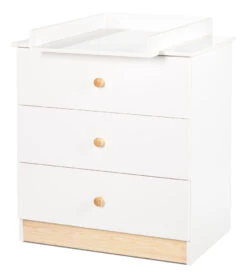 Babykamer Milly: Ledikant & Commode -Kleintje Wereld commode milly wit 1 1