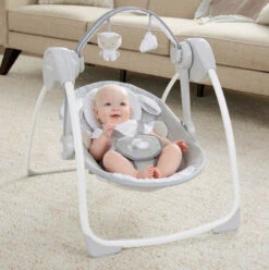 Bright Starts Ingenuity Comfort2Go Portable Swing Cuddle Lamb Babyschommel K12184 -Kleintje Wereld cuddle lamb babyschommel7