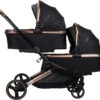 Ding Amigo Black/Rose Tweeling Kinderwagen Incl. 2 Autostoelen DI-191711 -Kleintje Wereld ding amigo black rose tweeling kinderwagen incl. 2 autostoelen di 191711 1920x1920