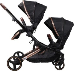 Ding Amigo Black/Rose Tweeling Kinderwagen Incl. 2 Autostoelen DI-191711 -Kleintje Wereld ding amigo black rose tweeling kinderwagen incl. 2 autostoelen di 191711 3
