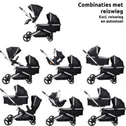 Ding Amigo Black/Silver Tandem Duowagen DI-191704 -Kleintje Wereld ding amigo black silver tandem duowagen di 191704 1