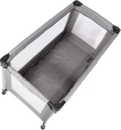 Ding Stripe Grey Melange Campingbed DI-271803 -Kleintje Wereld ding campingbed grey bovenkantk