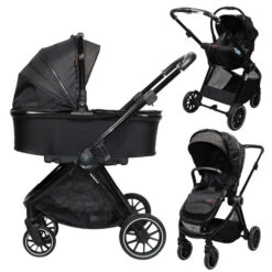 Ding Fenix Black/Black 3-in-1 Combi Kinderwagen Incl. Autostoel